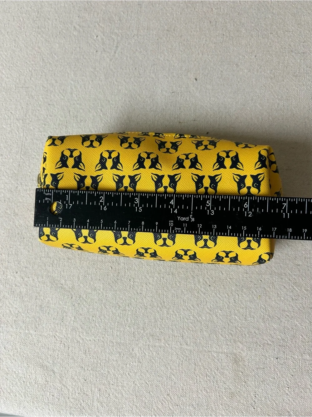 Dabney Lee Cosmetic Bag Yellow Black French Bulldog/Boston Terrier